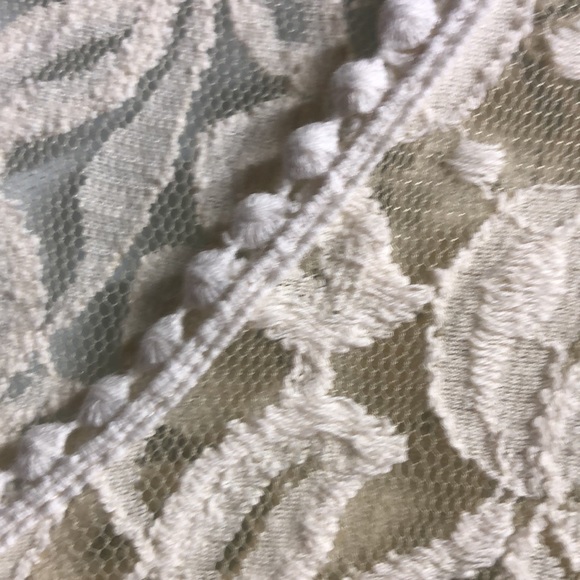 Cream ivory sheer lace top no size ruffled sleeves - Picture 7 of 11